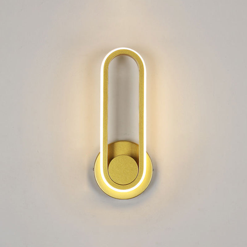 Modern Simple Iron Wall Light Ellipse Shape LED Rotatable Wall Lamp for Living Room
