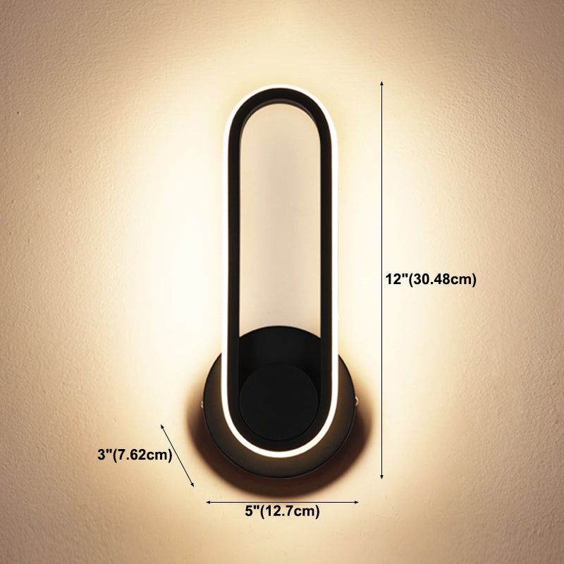 Modern Simple Iron Wall Light Ellipse Shape LED Rotatable Wall Lamp for Living Room