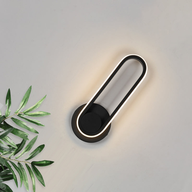 Modern Simple Iron Wall Light Ellipse Shape LED Rotatable Wall Lamp for Living Room