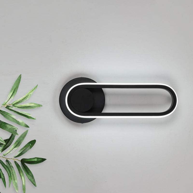 Modern Simple Iron Wall Light Ellipse Shape LED Rotatable Wall Lamp for Living Room