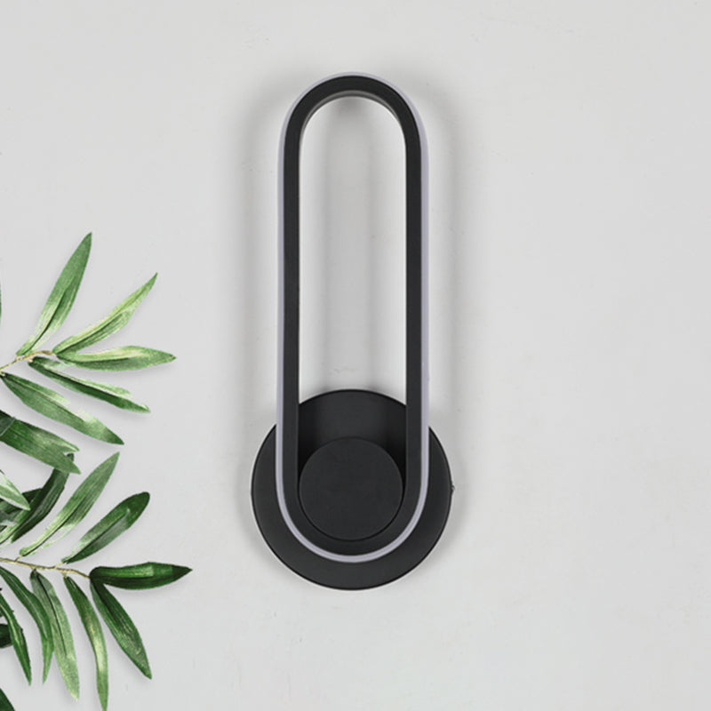 Modern Simple Iron Wall Light Ellipse Shape LED Rotatable Wall Lamp for Living Room