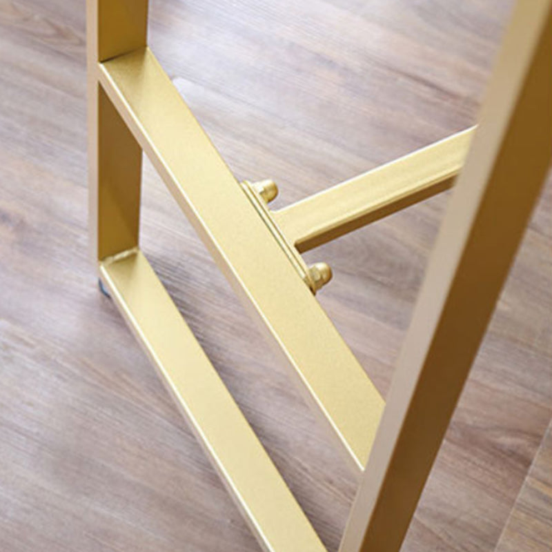 Stone Bar Dining Table Glam Rectangle Bar Table with Trestle for Milk Tea Shop