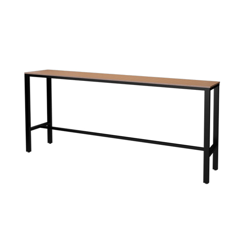 Wood Bar Dining Table Industrial Rectangle Bar Table with Trestle for Milk Tea Shop