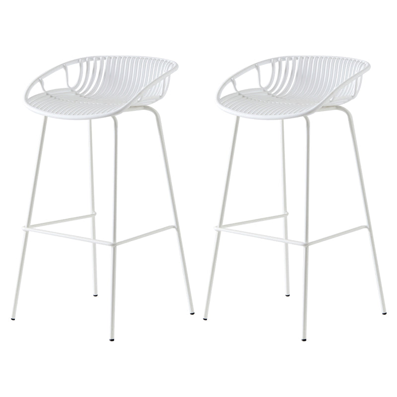 Modern Dessert Shop Low Back Stool Matte Finish Iron Bar Stool