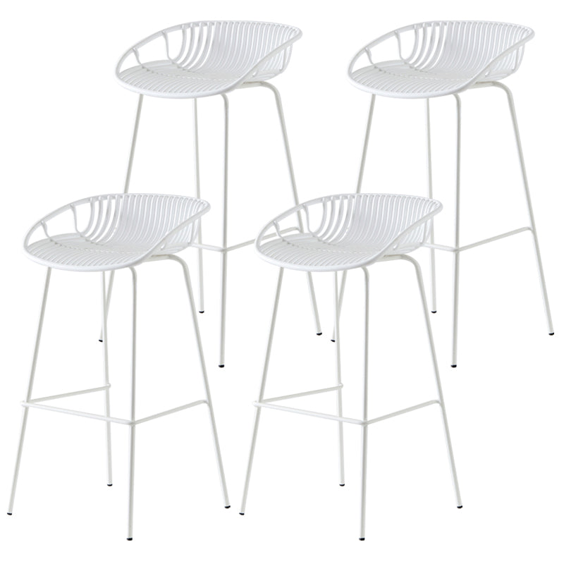 Modern Dessert Shop Low Back Stool Matte Finish Iron Bar Stool