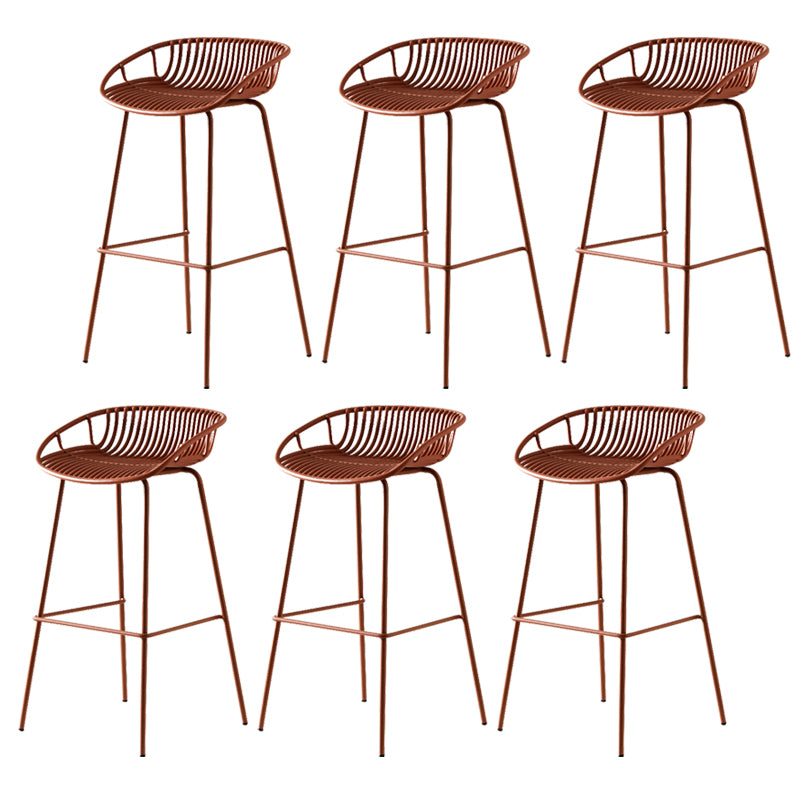 Modern Dessert Shop Low Back Stool Matte Finish Iron Bar Stool