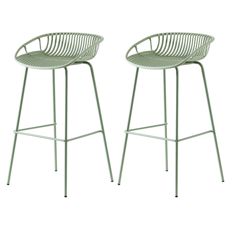 Modern Dessert Shop Low Back Stool Matte Finish Iron Bar Stool