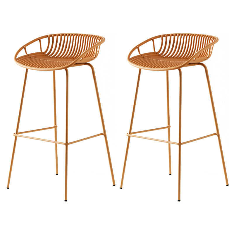 Modern Dessert Shop Low Back Stool Matte Finish Iron Bar Stool