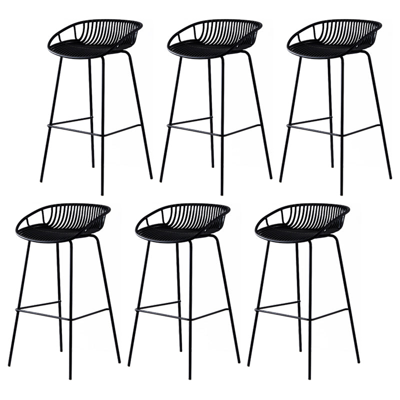Modern Dessert Shop Low Back Stool Matte Finish Iron Bar Stool