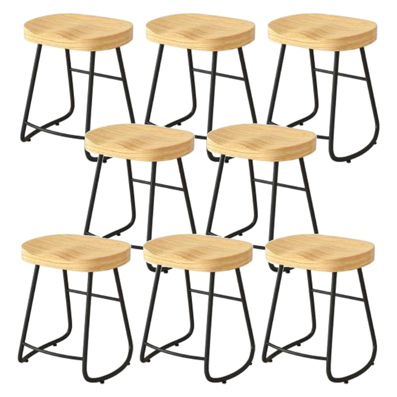 Modern Backrest Counter Stool Iron Milk Tea Shop Bar Stool with Wooden Seat and Pedal