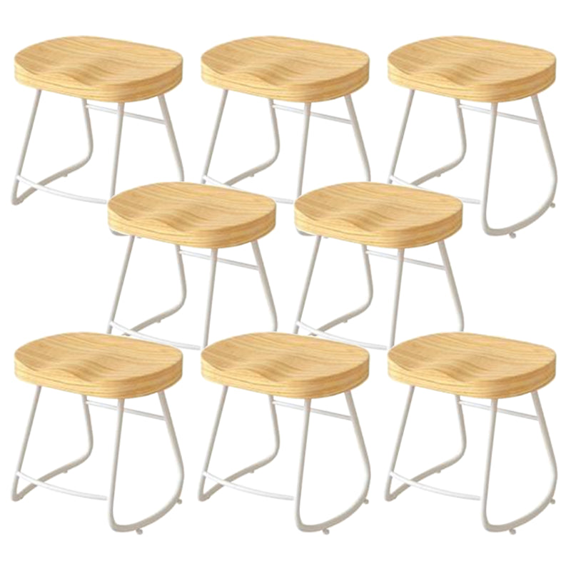 Modern Backrest Counter Stool Iron Milk Tea Shop Bar Stool with Wooden Seat and Pedal