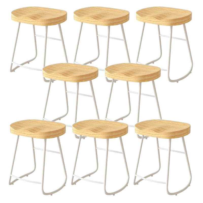 Modern Backrest Counter Stool Iron Milk Tea Shop Bar Stool with Wooden Seat and Pedal