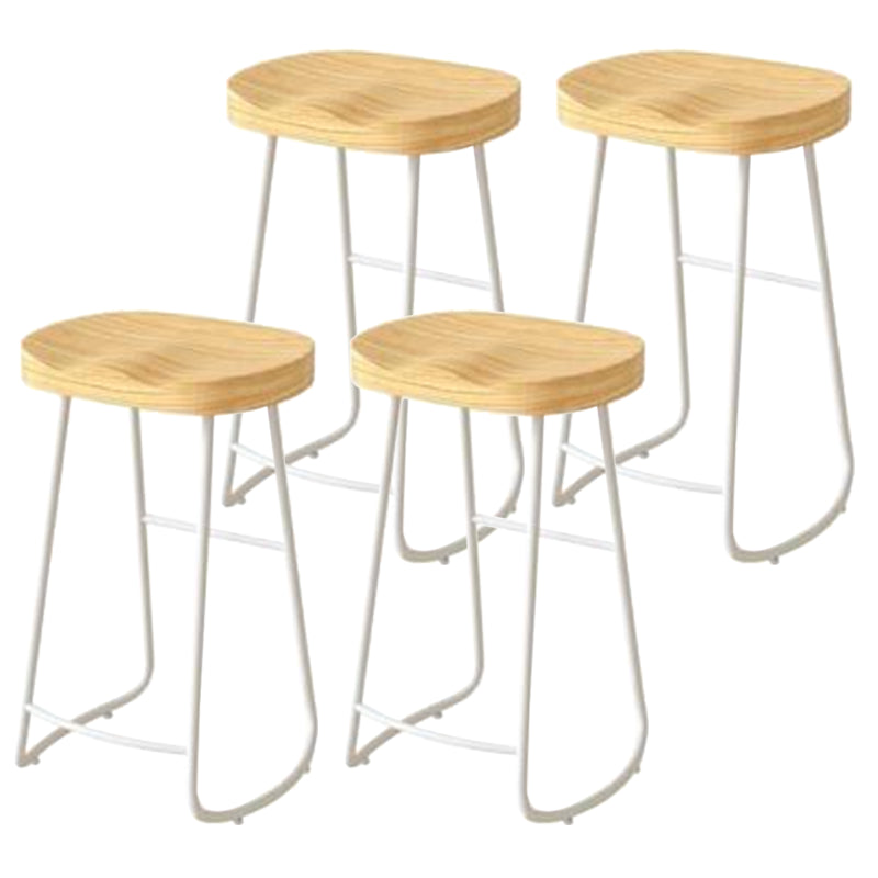 Modern Backrest Counter Stool Iron Milk Tea Shop Bar Stool with Wooden Seat and Pedal