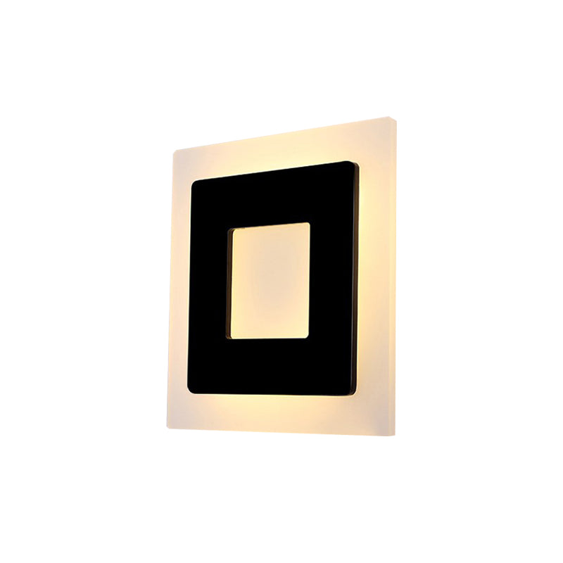 Acryl quadratische Leuchten leicht minimalistische LED -LED -WACK -LAMPTION IN Weiß/warmes Licht