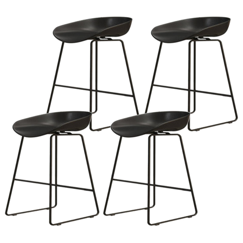 Modern Armless Backrest Counter Stool Iron Dessert Shop Bar Stool with Acrylic Seat