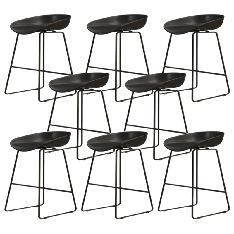 Modern Armless Backrest Counter Stool Iron Dessert Shop Bar Stool with Acrylic Seat