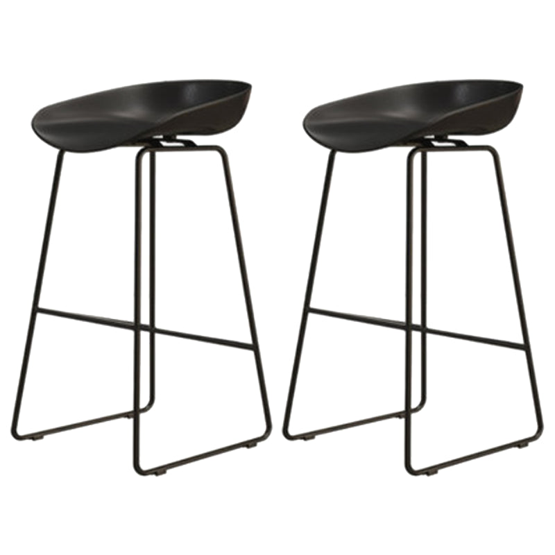 Modern Armless Backrest Counter Stool Iron Dessert Shop Bar Stool with Acrylic Seat