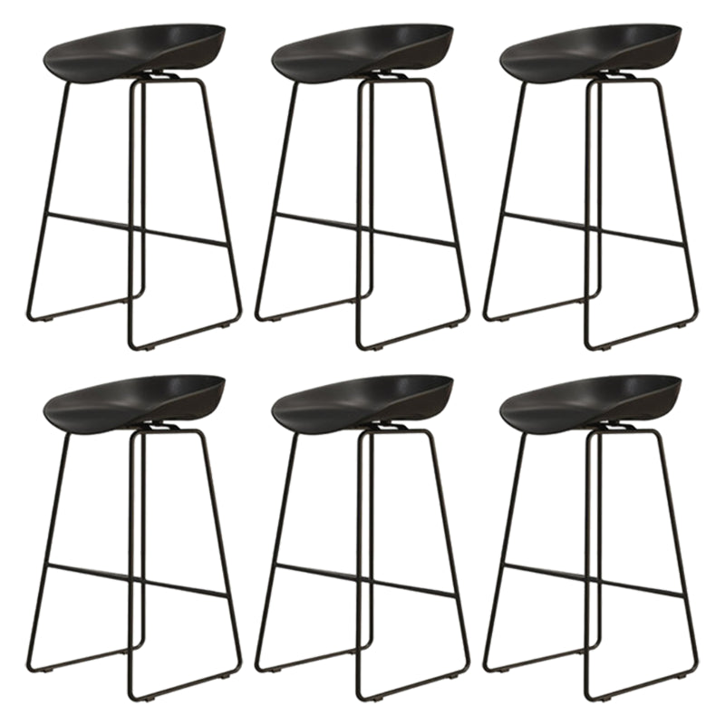 Modern Armless Backrest Counter Stool Iron Dessert Shop Bar Stool with Acrylic Seat