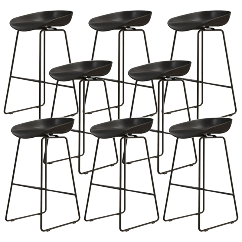Modern Armless Backrest Counter Stool Iron Dessert Shop Bar Stool with Acrylic Seat