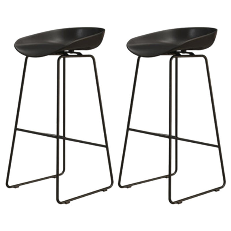 Modern Armless Backrest Counter Stool Iron Dessert Shop Bar Stool with Acrylic Seat