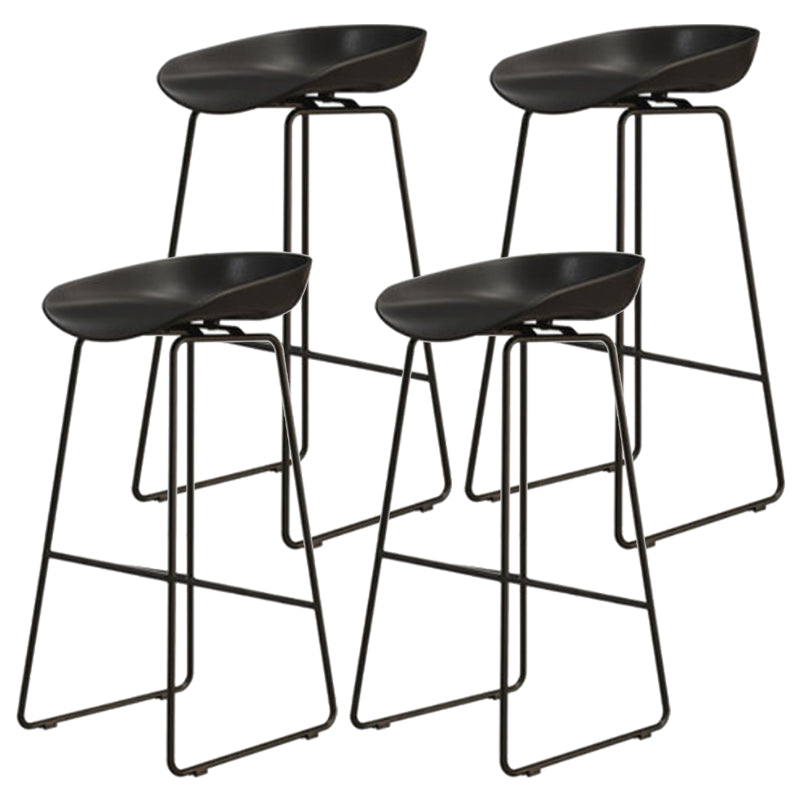 Modern Armless Backrest Counter Stool Iron Dessert Shop Bar Stool with Acrylic Seat