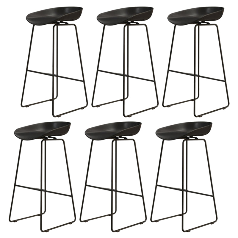 Modern Armless Backrest Counter Stool Iron Dessert Shop Bar Stool with Acrylic Seat