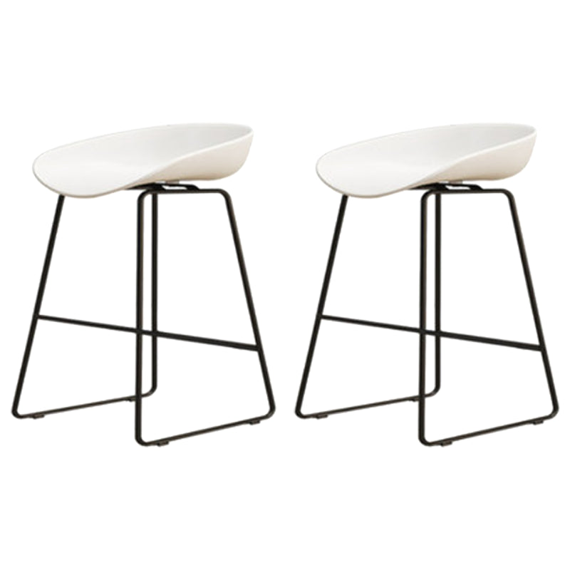 Modern Armless Backrest Counter Stool Iron Dessert Shop Bar Stool with Acrylic Seat