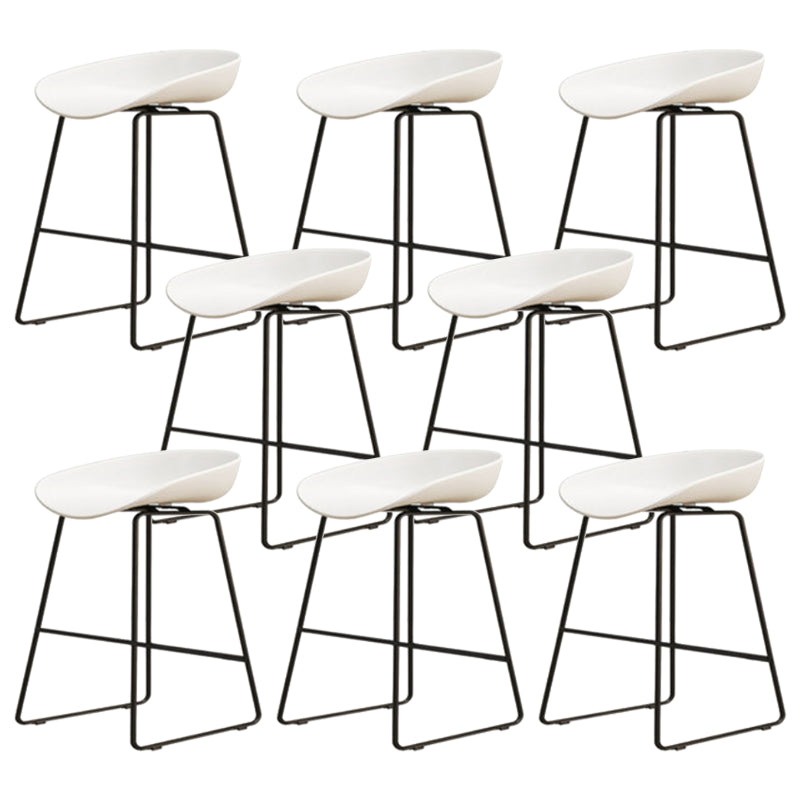 Modern Armless Backrest Counter Stool Iron Dessert Shop Bar Stool with Acrylic Seat
