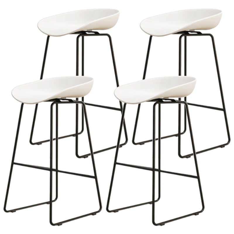 Modern Armless Backrest Counter Stool Iron Dessert Shop Bar Stool with Acrylic Seat