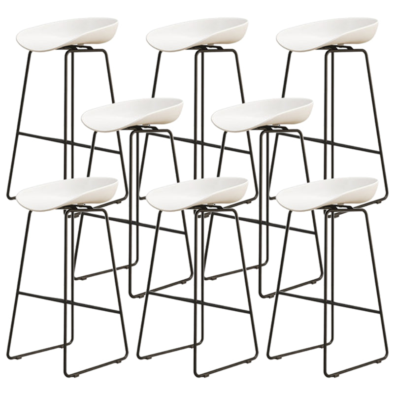 Modern Armless Backrest Counter Stool Iron Dessert Shop Bar Stool with Acrylic Seat