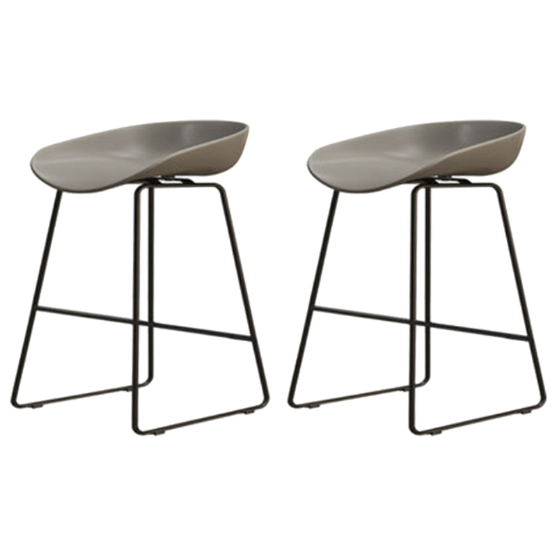 Modern Armless Backrest Counter Stool Iron Dessert Shop Bar Stool with Acrylic Seat