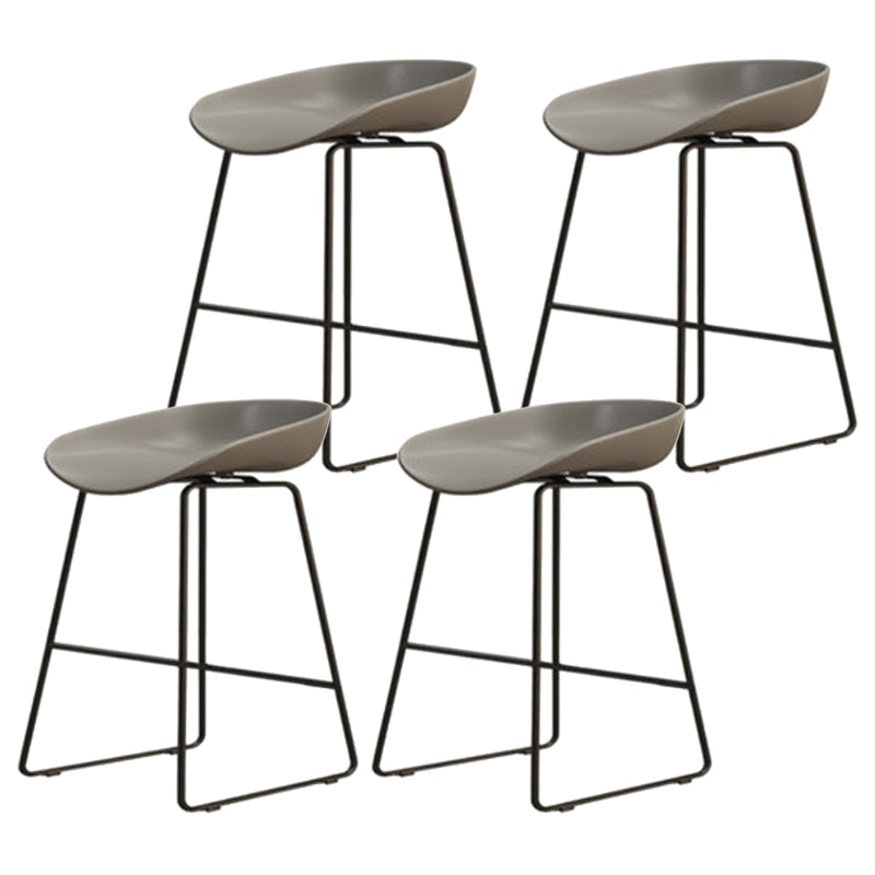 Modern Armless Backrest Counter Stool Iron Dessert Shop Bar Stool with Acrylic Seat
