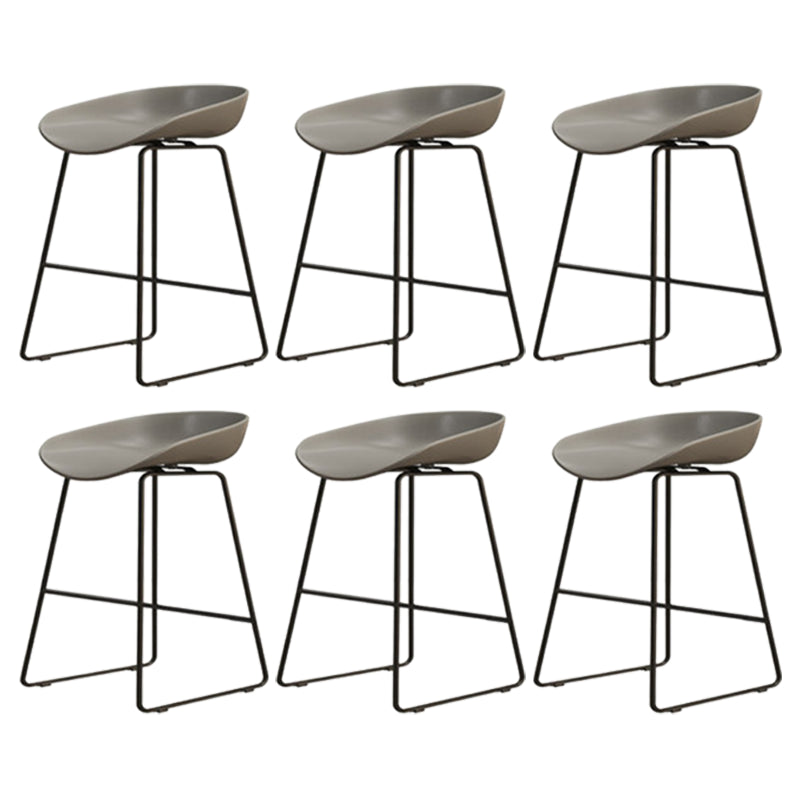 Modern Armless Backrest Counter Stool Iron Dessert Shop Bar Stool with Acrylic Seat