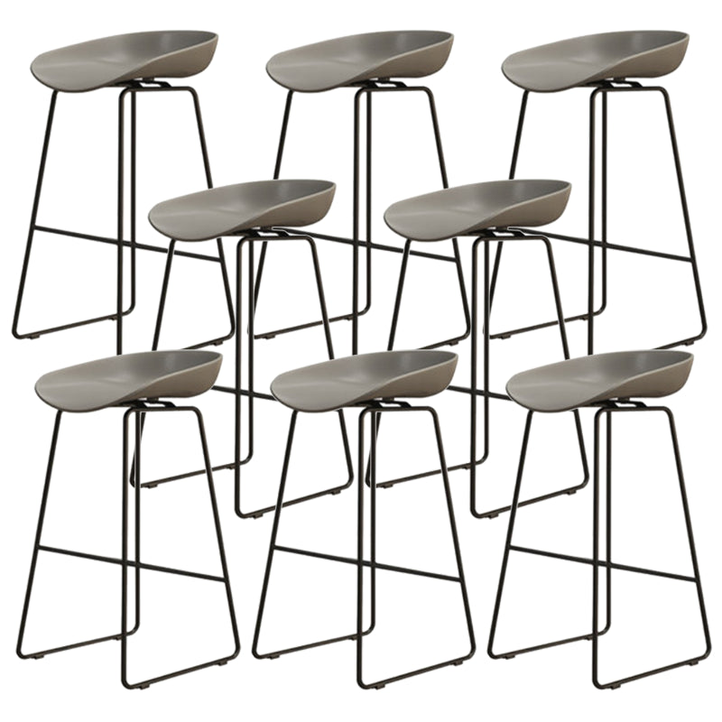 Modern Armless Backrest Counter Stool Iron Dessert Shop Bar Stool with Acrylic Seat