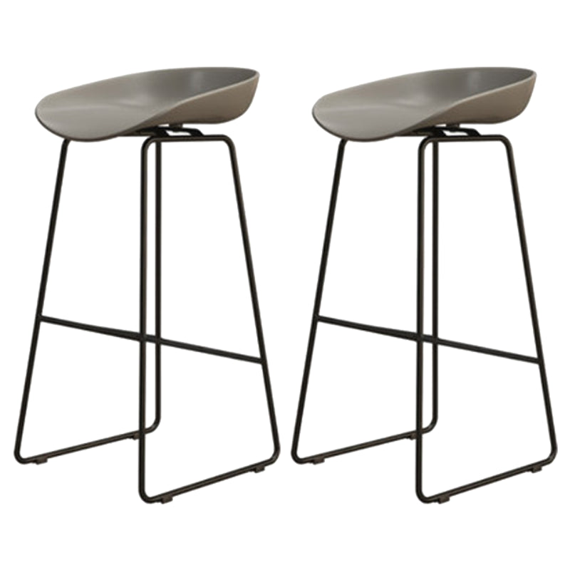 Modern Armless Backrest Counter Stool Iron Dessert Shop Bar Stool with Acrylic Seat