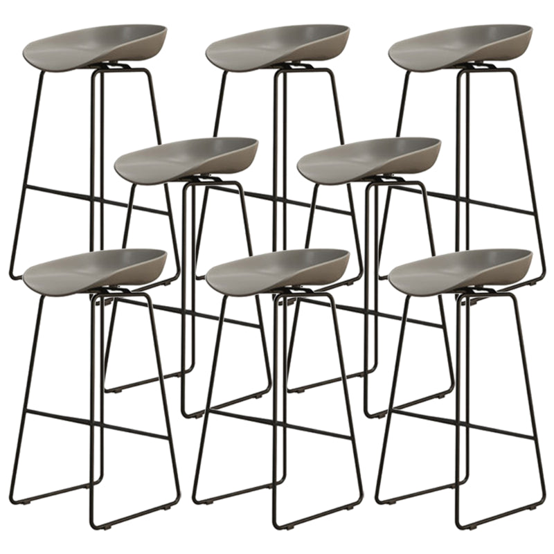 Modern Armless Backrest Counter Stool Iron Dessert Shop Bar Stool with Acrylic Seat