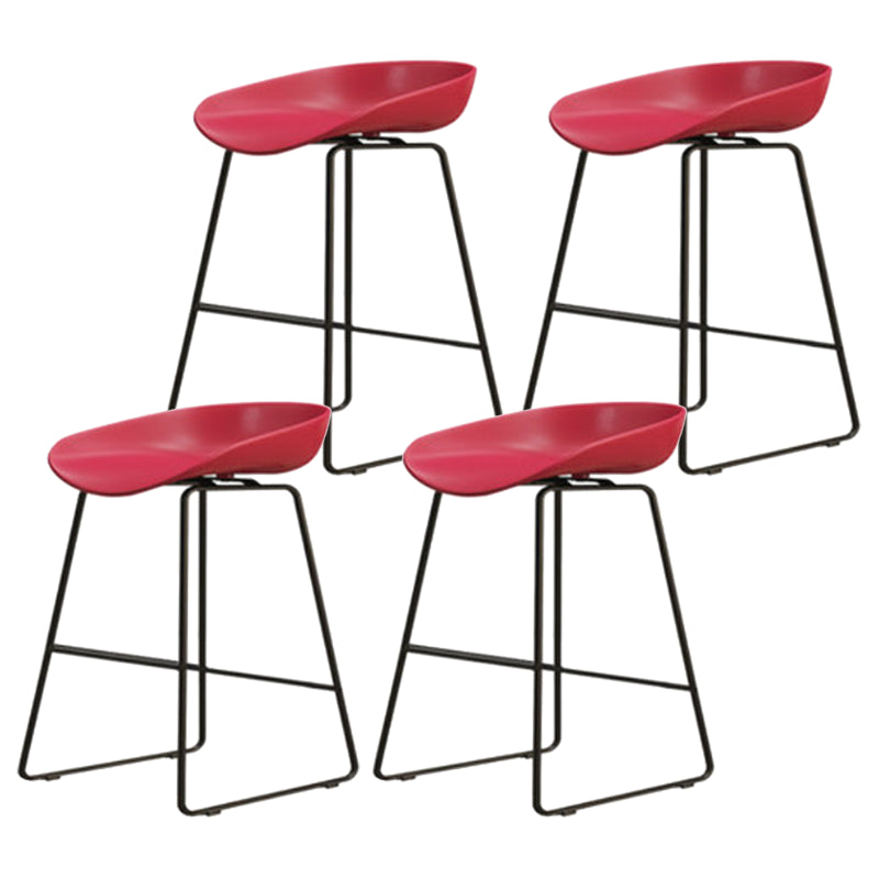 Modern Armless Backrest Counter Stool Iron Dessert Shop Bar Stool with Acrylic Seat
