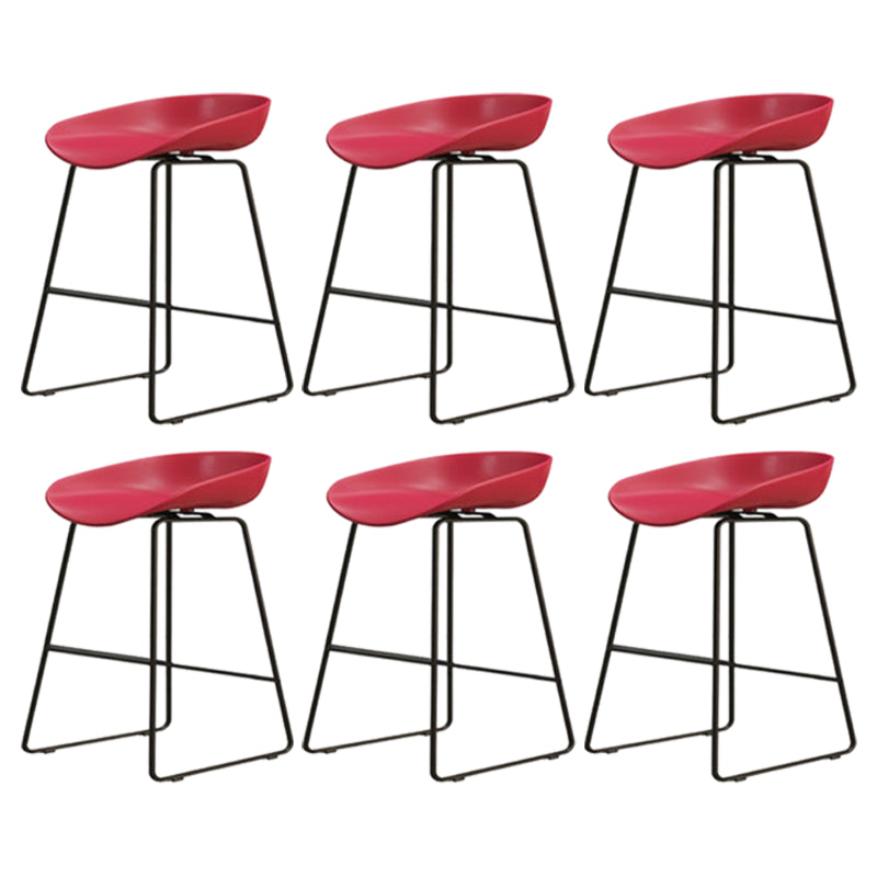 Modern Armless Backrest Counter Stool Iron Dessert Shop Bar Stool with Acrylic Seat