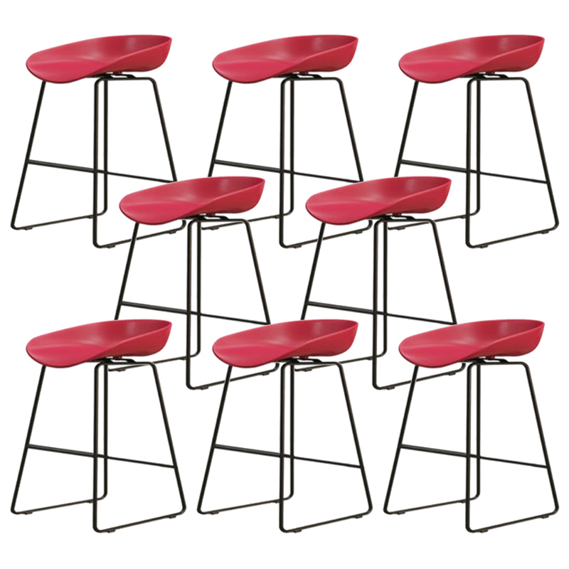 Modern Armless Backrest Counter Stool Iron Dessert Shop Bar Stool with Acrylic Seat