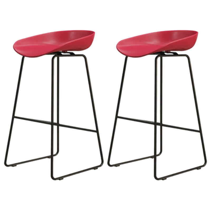 Modern Armless Backrest Counter Stool Iron Dessert Shop Bar Stool with Acrylic Seat