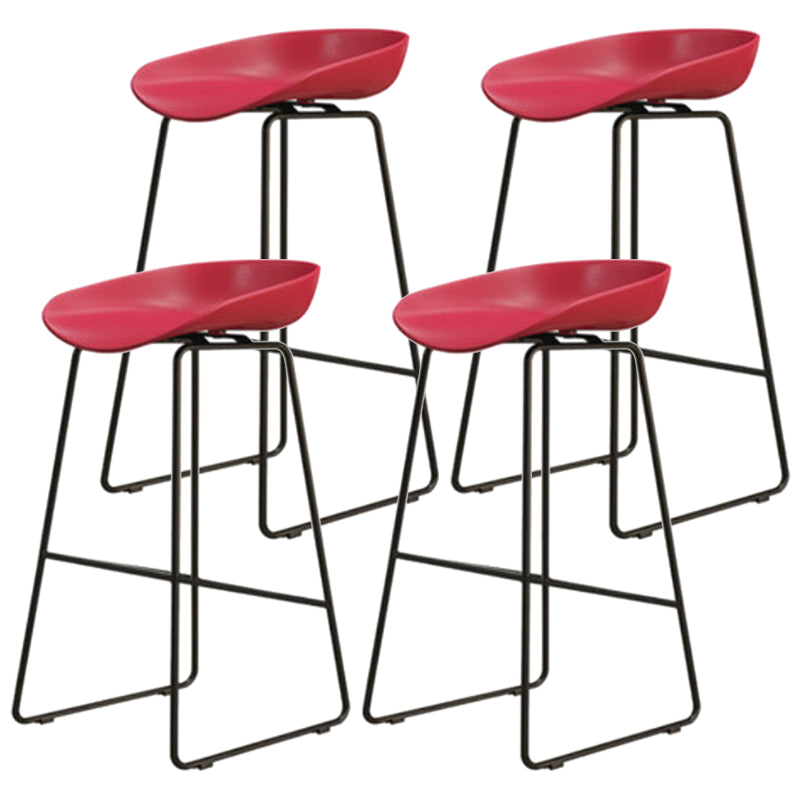 Modern Armless Backrest Counter Stool Iron Dessert Shop Bar Stool with Acrylic Seat