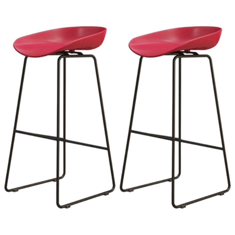 Modern Armless Backrest Counter Stool Iron Dessert Shop Bar Stool with Acrylic Seat