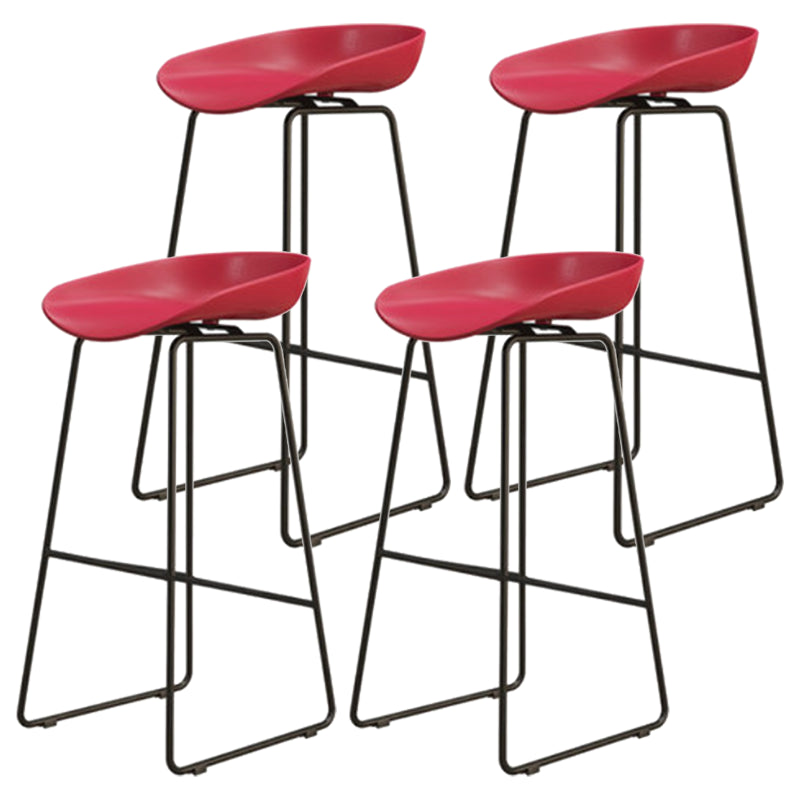 Modern Armless Backrest Counter Stool Iron Dessert Shop Bar Stool with Acrylic Seat