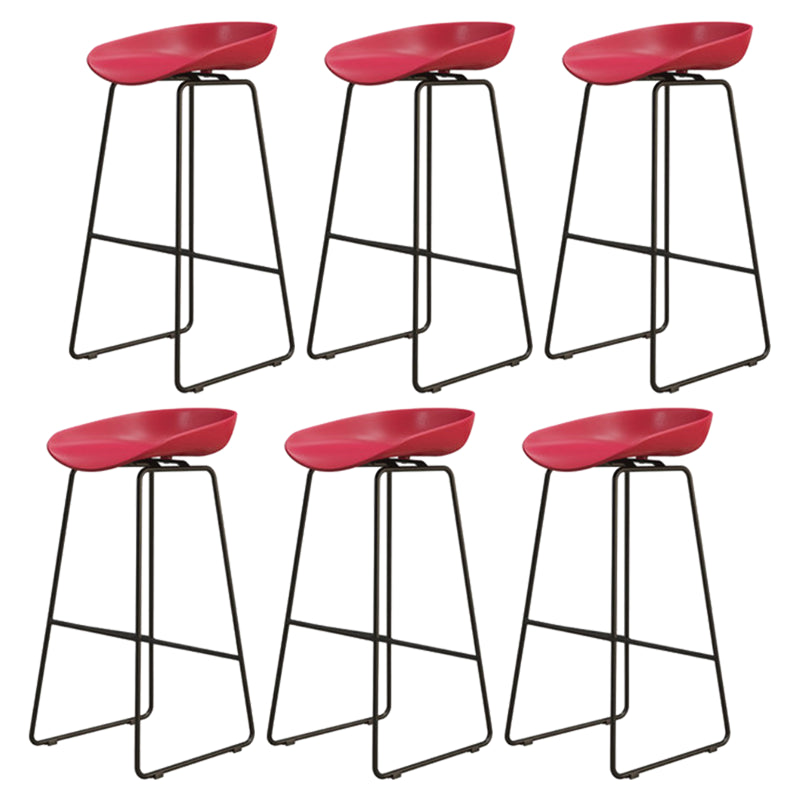 Modern Armless Backrest Counter Stool Iron Dessert Shop Bar Stool with Acrylic Seat