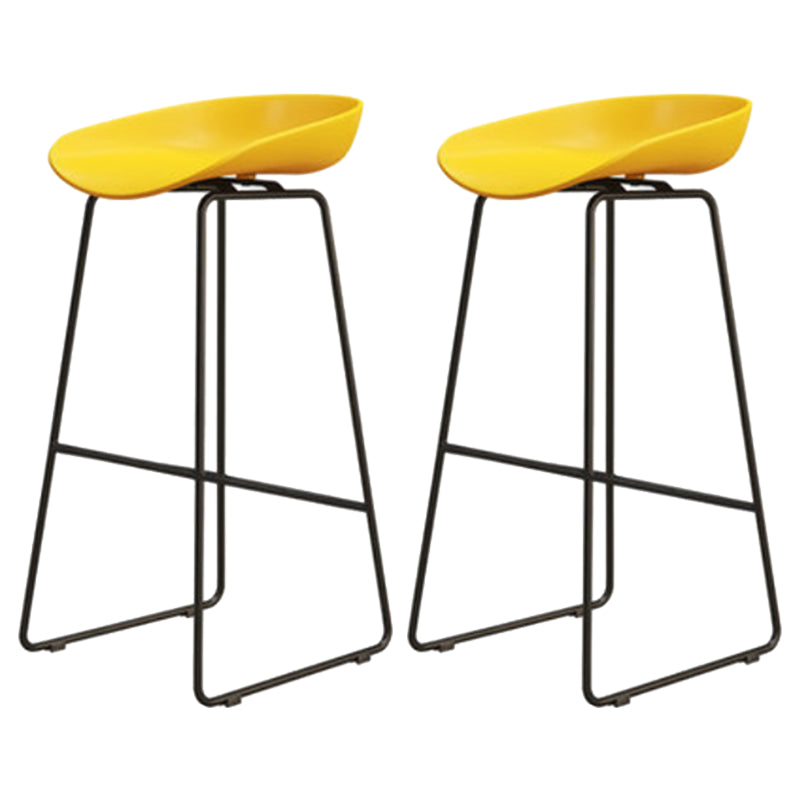 Modern Armless Backrest Counter Stool Iron Dessert Shop Bar Stool with Acrylic Seat