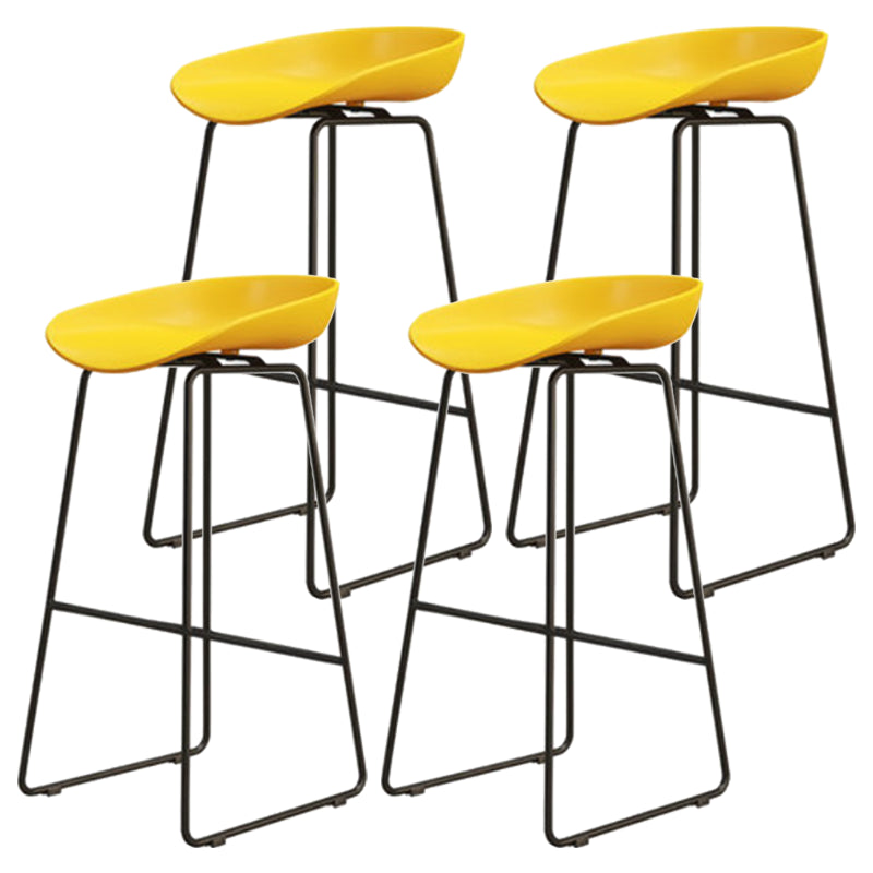 Modern Armless Backrest Counter Stool Iron Dessert Shop Bar Stool with Acrylic Seat