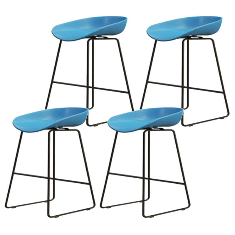 Modern Armless Backrest Counter Stool Iron Dessert Shop Bar Stool with Acrylic Seat