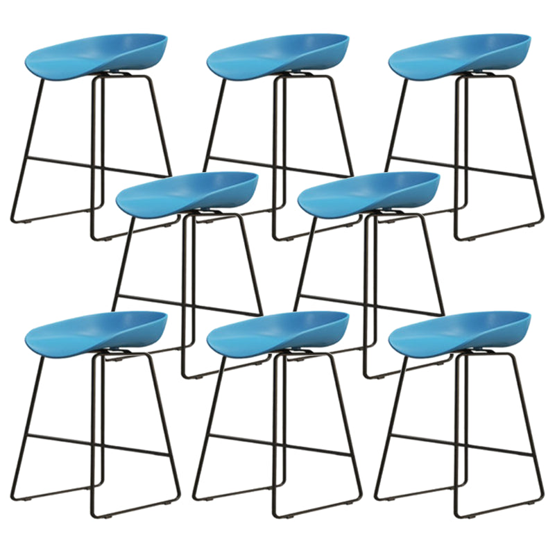 Modern Armless Backrest Counter Stool Iron Dessert Shop Bar Stool with Acrylic Seat
