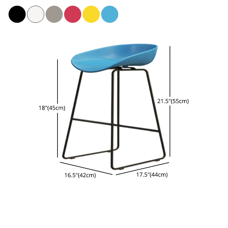 Modern Armless Backrest Counter Stool Iron Dessert Shop Bar Stool with Acrylic Seat
