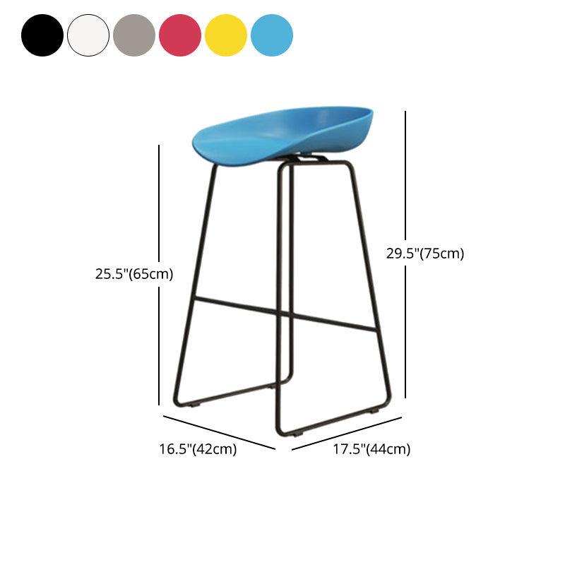 Modern Armless Backrest Counter Stool Iron Dessert Shop Bar Stool with Acrylic Seat